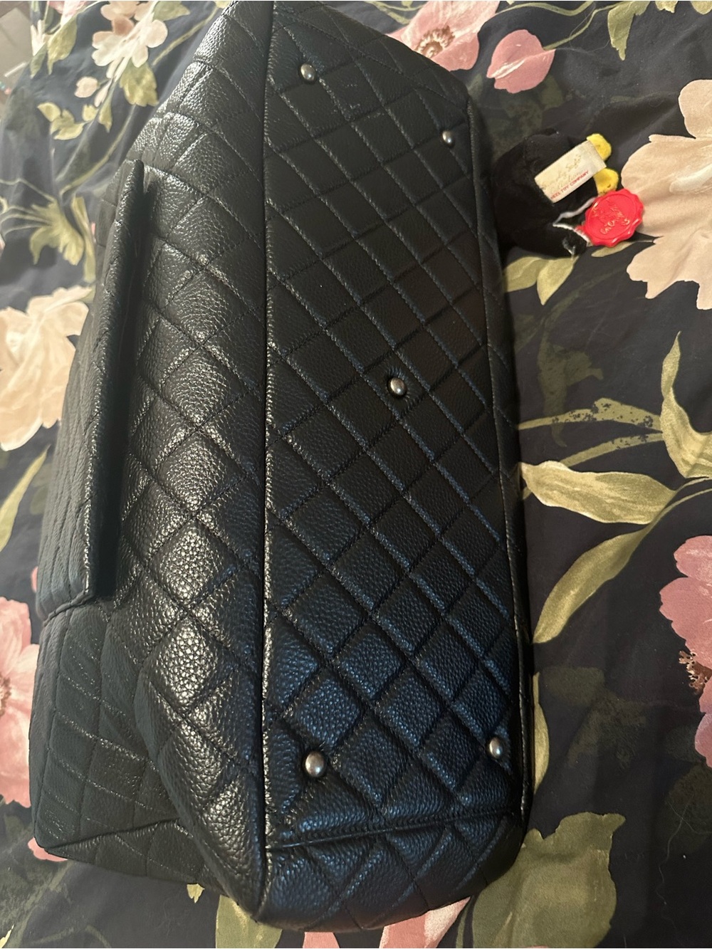 Luxury airline calfskin leather Quilted Black Bag Chain XXL oversized - Picture 4 of 13